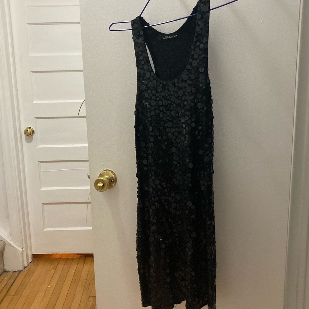 Seductions M sequinned black dress